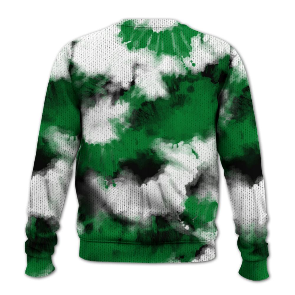 Knitted Sweater To Match Lucky Green 1s - Tie Dye FK Around Find Out