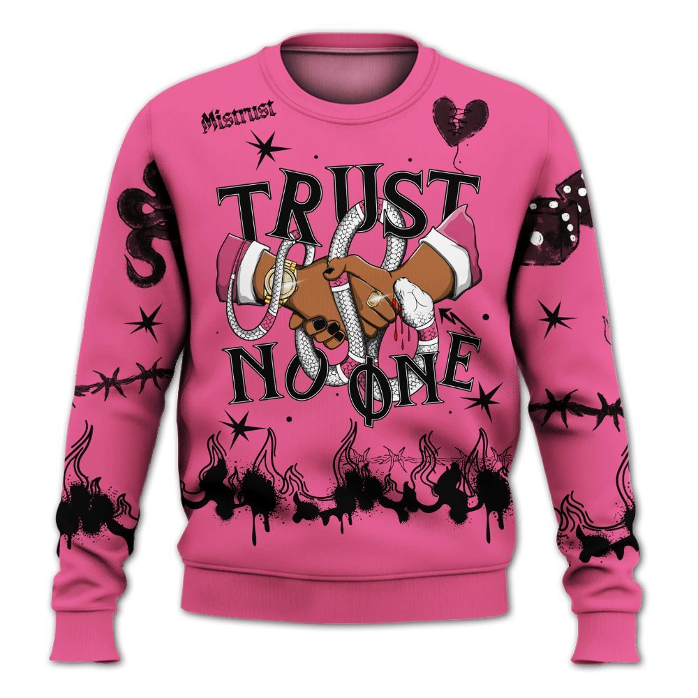 Sweatshirt To Match Air Max SNDR Hyper Pink - Trust No One Snake-Bite Doodle Crayon All Over Print