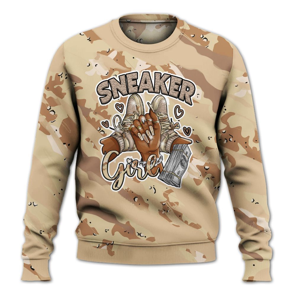 Sweatshirt To Match Desert Camo 3s - Sneakerz Girlz Colored All Over Print
