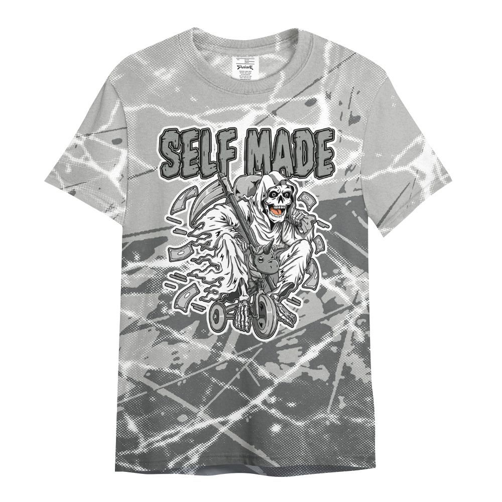 Shirt To Match Retro Wet Cement 4s - Self Make Skeleton Profound All Over Print