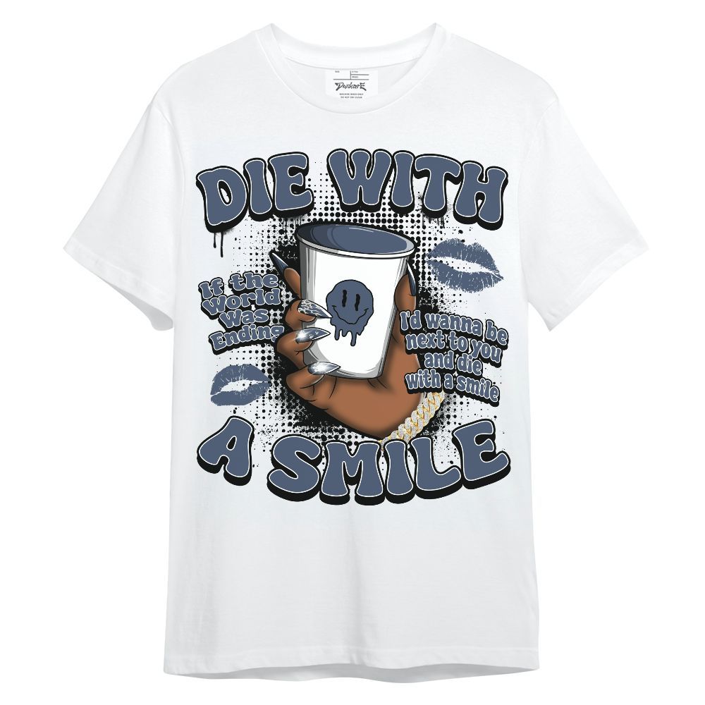 Shirt To Match Low Diffused Blue 11s - Die With A Smile Graphic Unisex Shirt