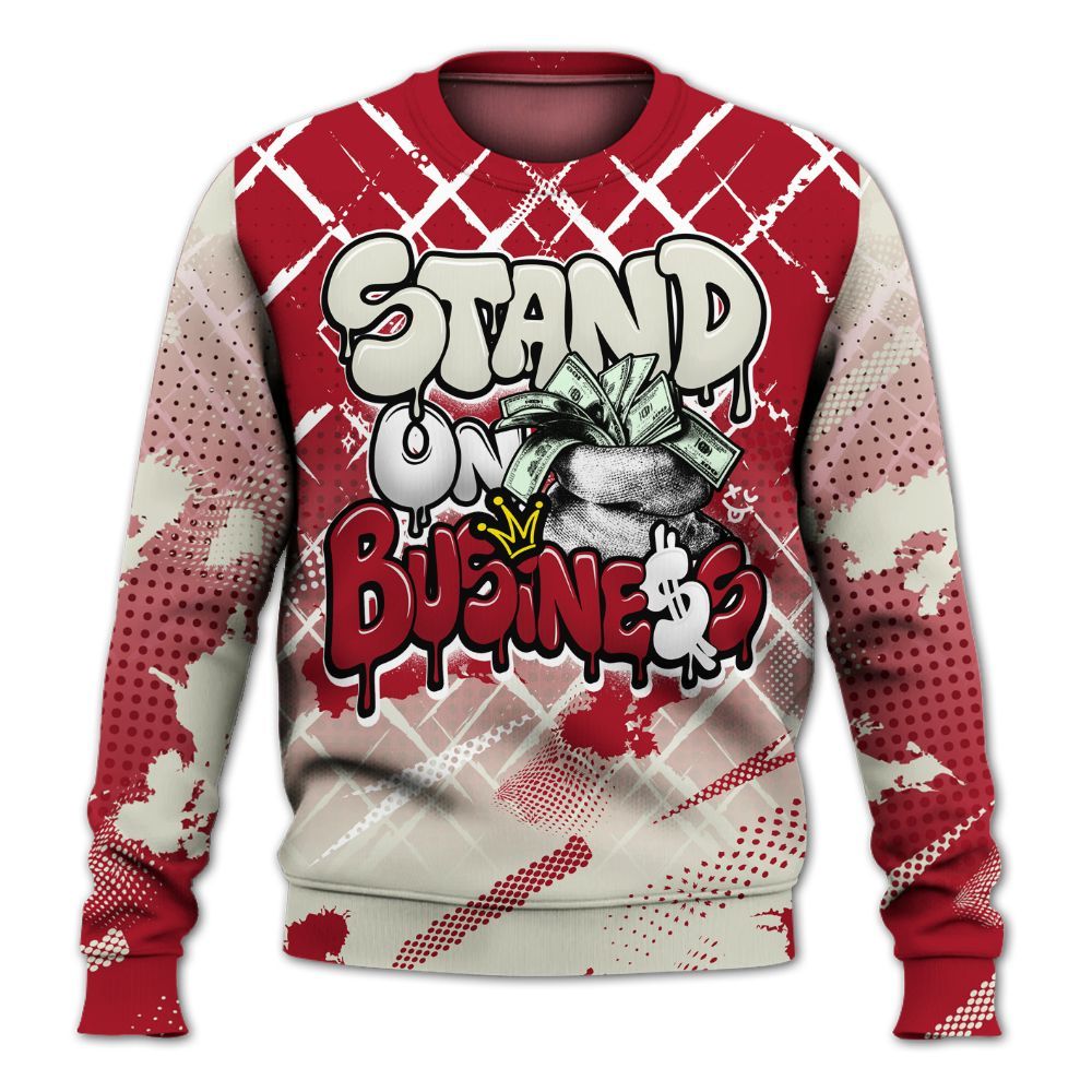 Sweatshirt To Match 2025 High OG Cinnabar 1s - Halftone Stand Business Dripping All Over Print