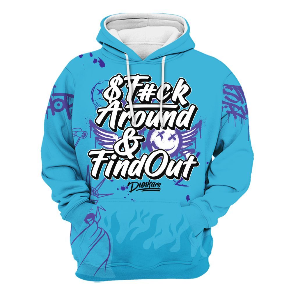 Hoodie To Match Retro Aqua 6s - Graphic Fck Around Find Out All Over Print