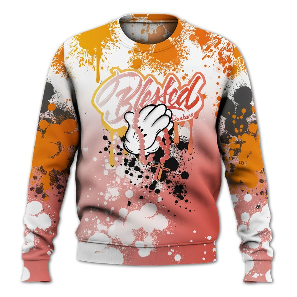 Sweatshirt To Match Dunk High Candy Corn - God Blessed Ink Drip All Over Print