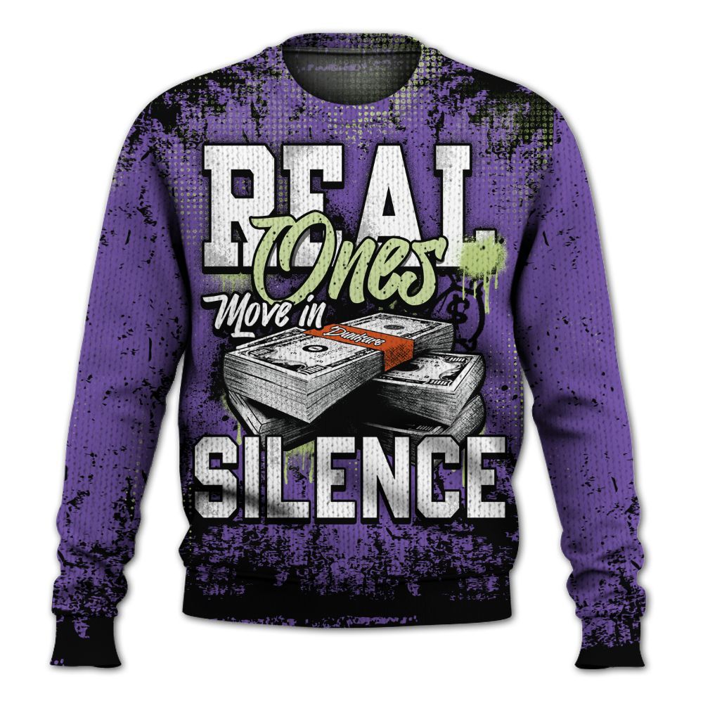 Knitted Sweater To Match Canyon Purple 4s - Move In Silence Money Street Retro