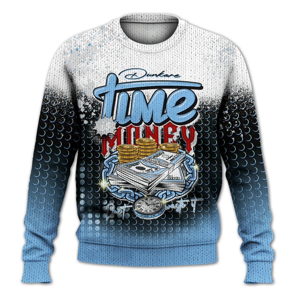 Knitted Sweater To Match University Blue 5s - Halftone Time Is Money