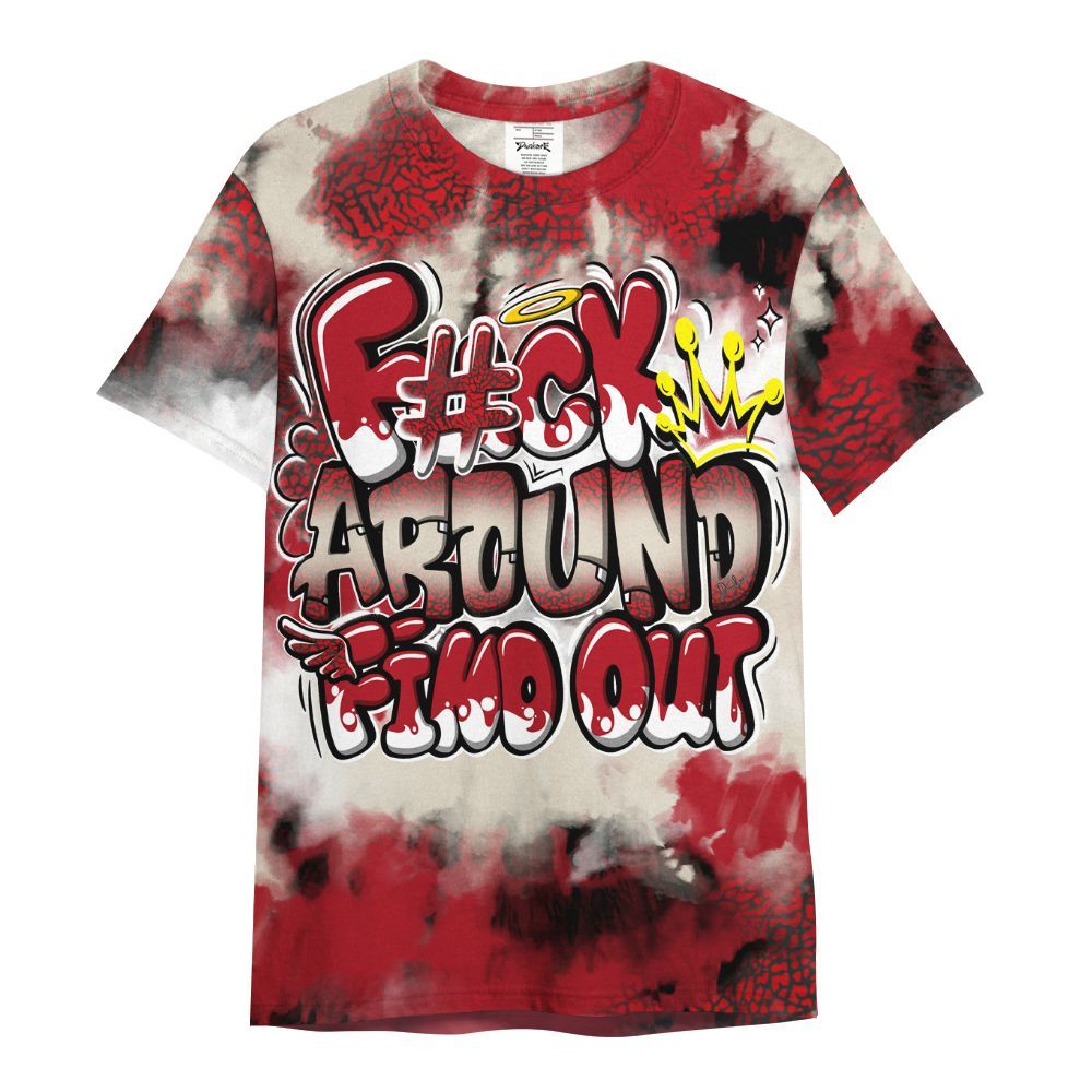 Shirt To Match Mid Red Cracked Leather 1s - FK Around Find Out All Over Print