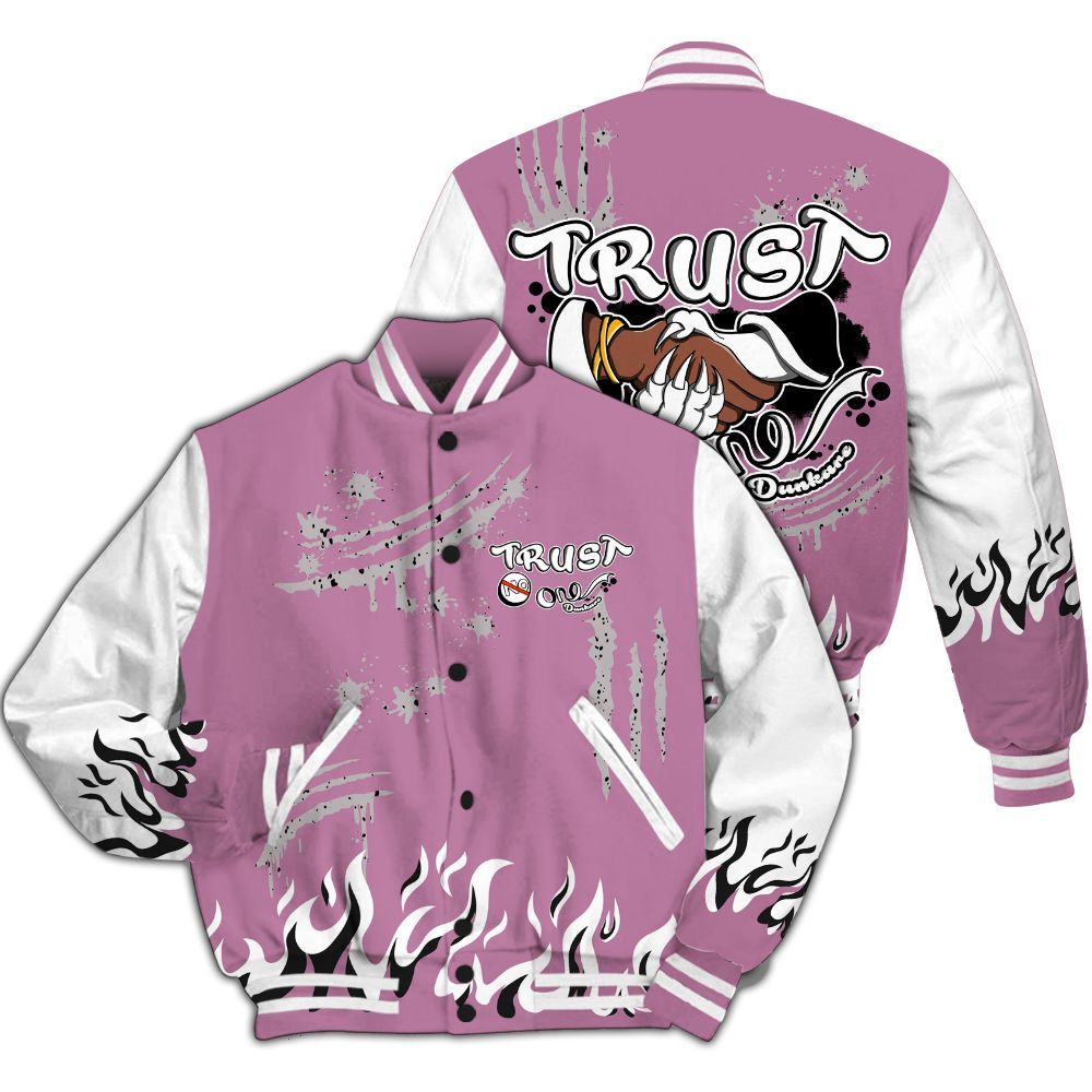Varsity Jacket To Match Neutral Grey Black White Orchid 4s - Graphic Trust No One All Over Print