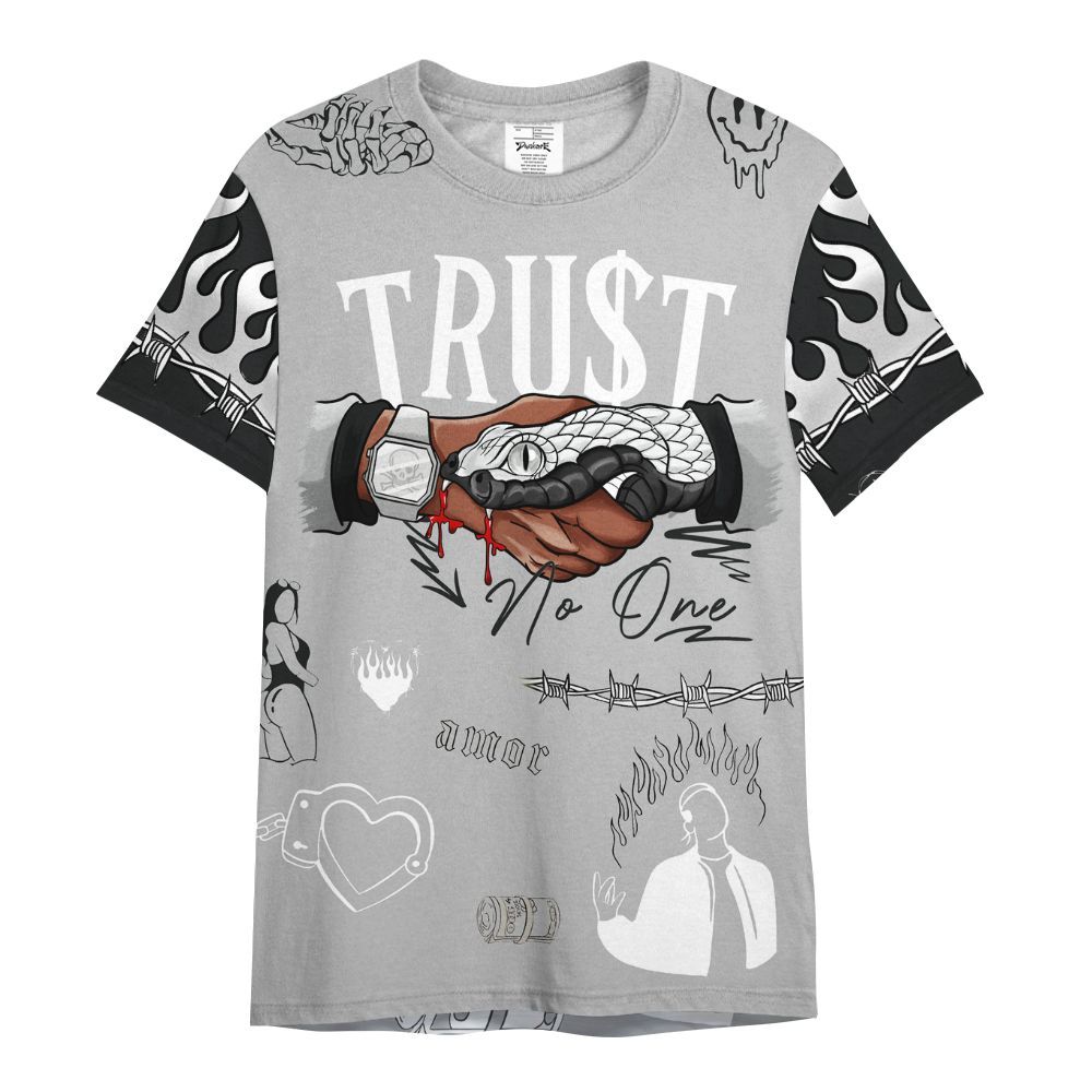 Shirt To Match Low 85 Metallic Black 1s - Snake Trust No One All Over Print