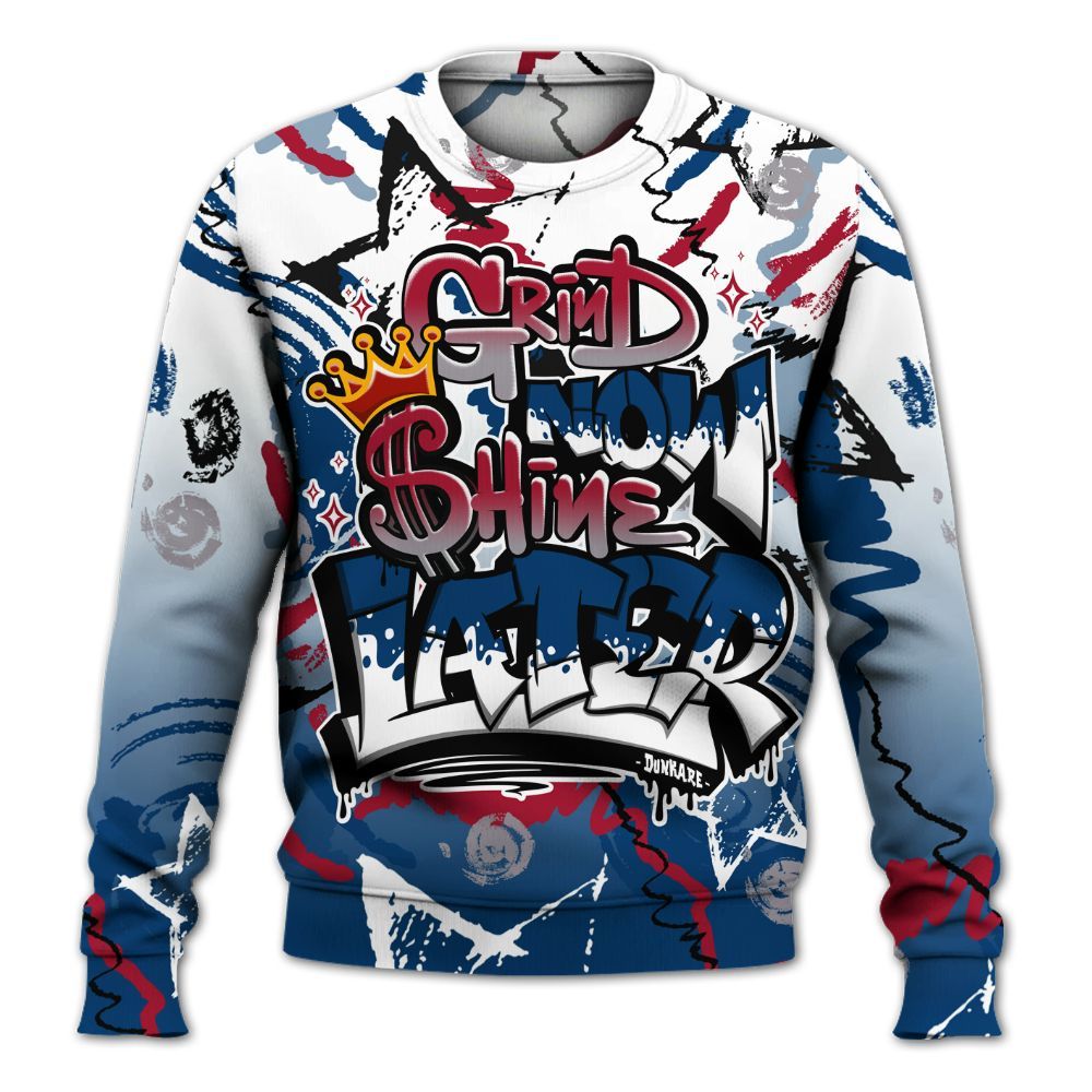 Sweatshirt To Match Rare Air 4s - Grind Shine Later Drip All Over Print