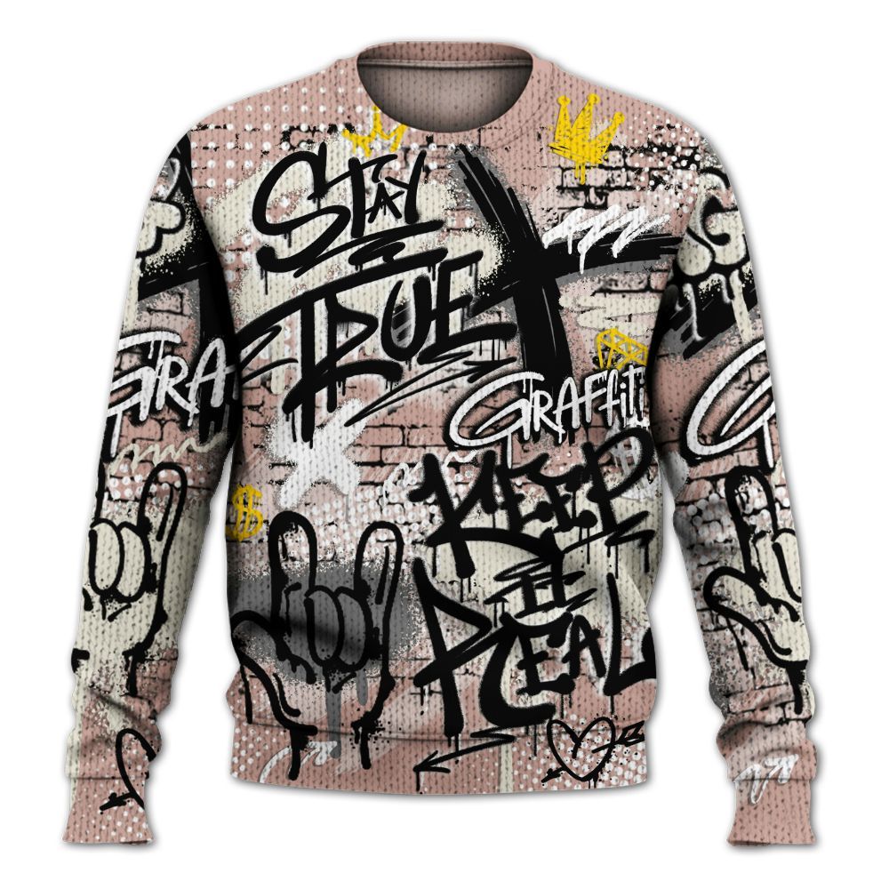 Knitted Sweater To Match Air Force Low 1 Arctic Orange - True It Real Graffiti Streetwear