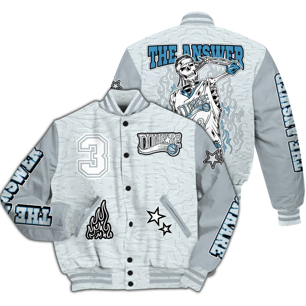 Varsity Jacket To Match Zion Half Moon 3s - Allen Answer Skeleton All Over Print