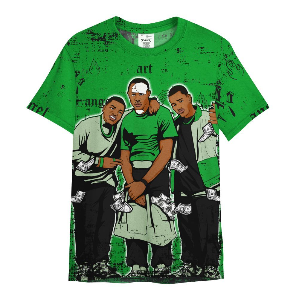 Shirt To Match Green Spark CJ1 T-Rex - Paid In Full Money All Over Print