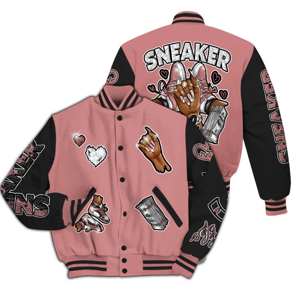 Varsity Jacket To Match Low OG Rust Pink 1s - Sneakerz Girlz All Over Print