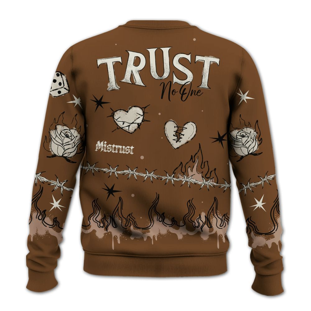 Sweatshirt To Match Archaeo Brown 3s - Trust No One Snake-Bite Doodle Crayon All Over Print