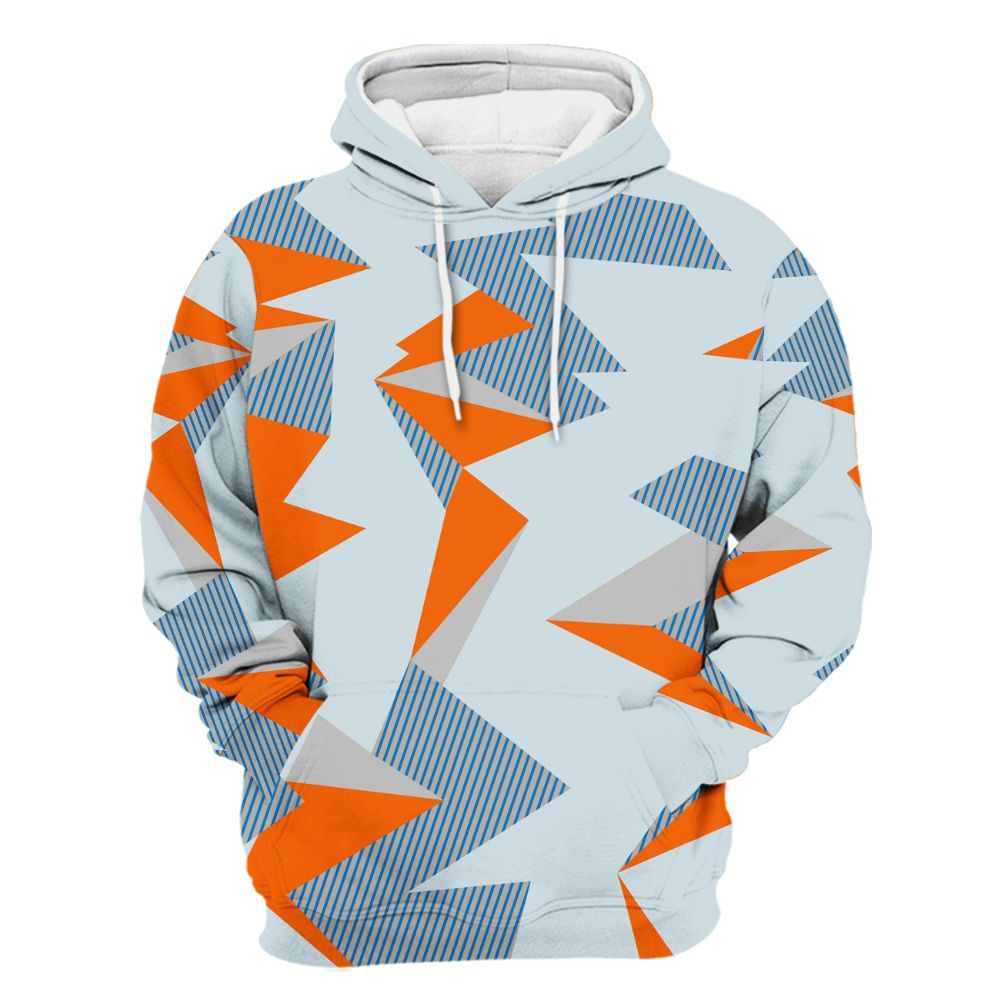Hoodie To Match Retro High OG Alaska 1s - Geometric Camouflage Pattern All Over Print
