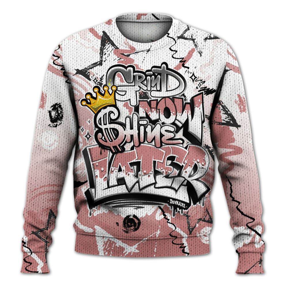 Knitted Sweater To Match Low OG Rust Pink 1s - Grind Shine Later Drip