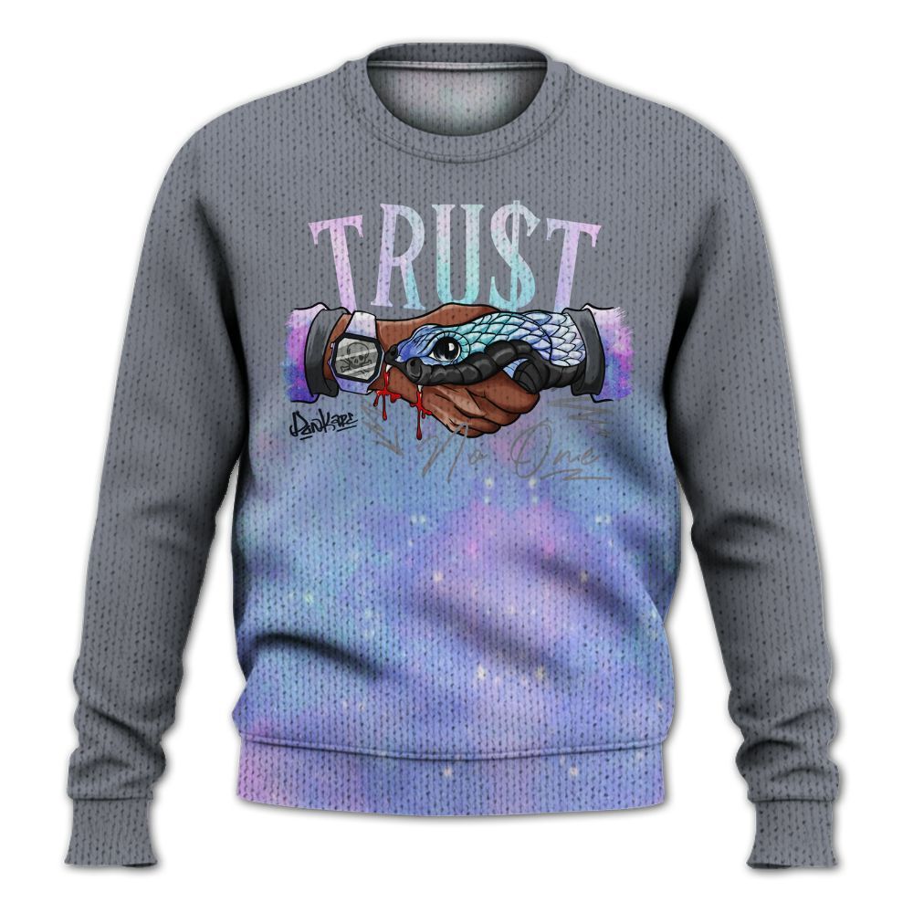 Knitted Sweater To Match Zen Master 4s - Snake Trust No One Drip