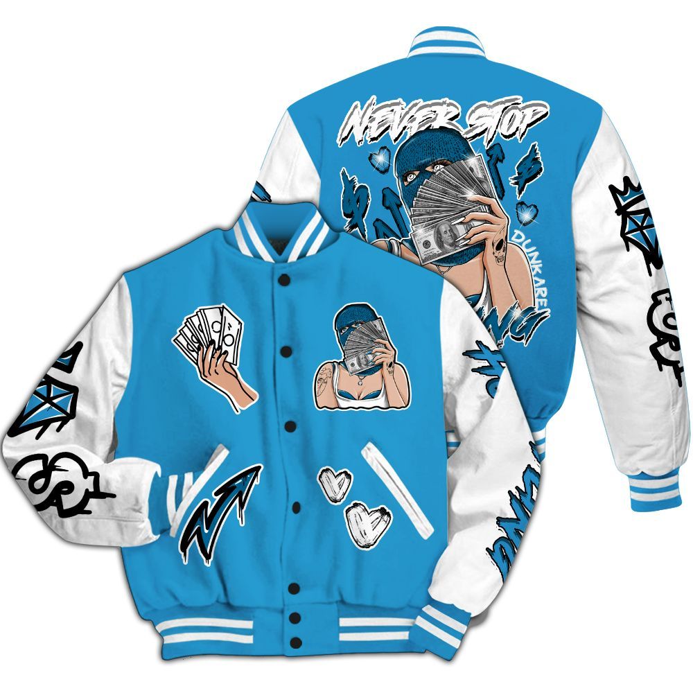 Varsity Jacket To Match Powder Blue 9s - Hustling Unique All Over Print