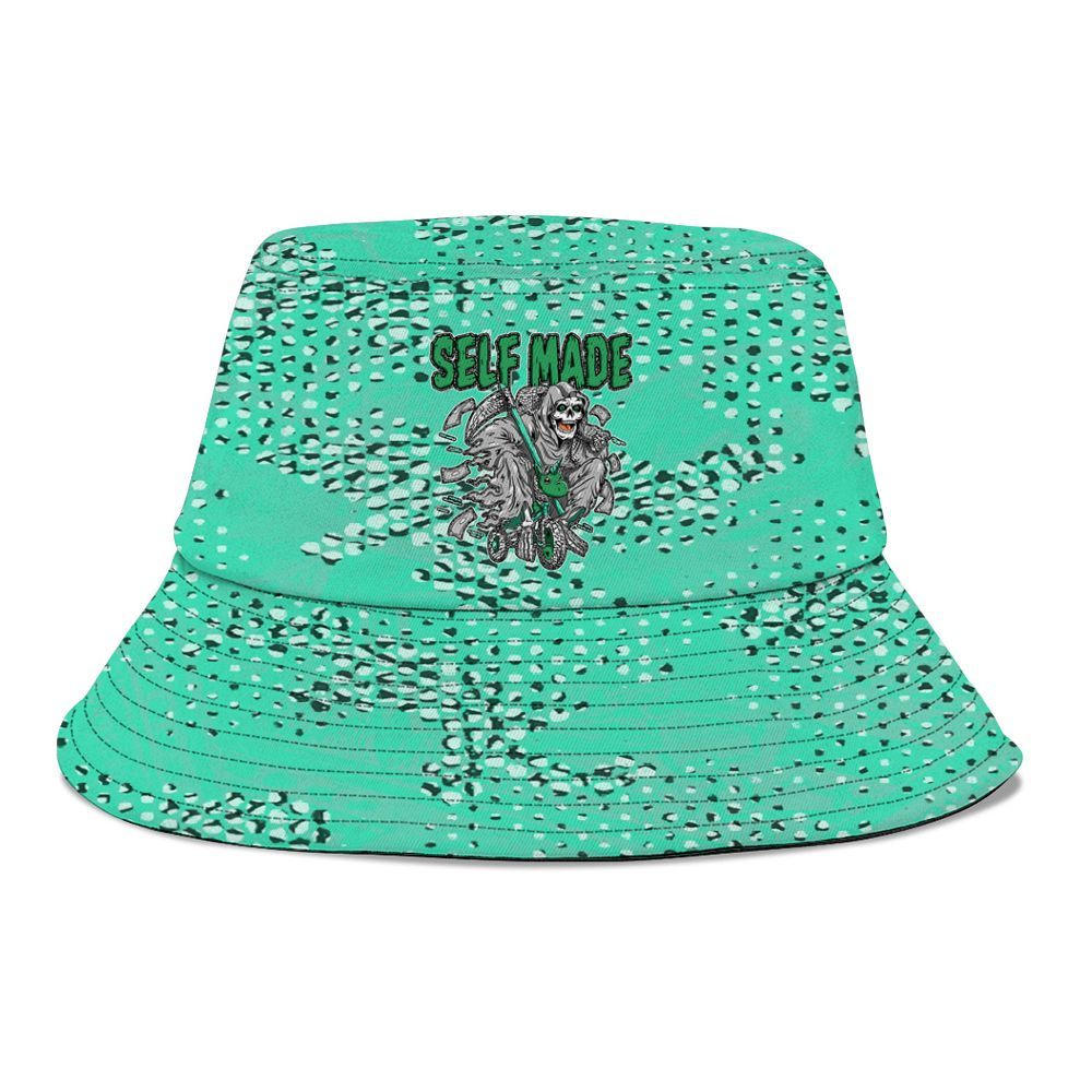 Bucket Hat To Match Black Green Glow 3s - Self Make Skeleton Banknotes Art Graphic