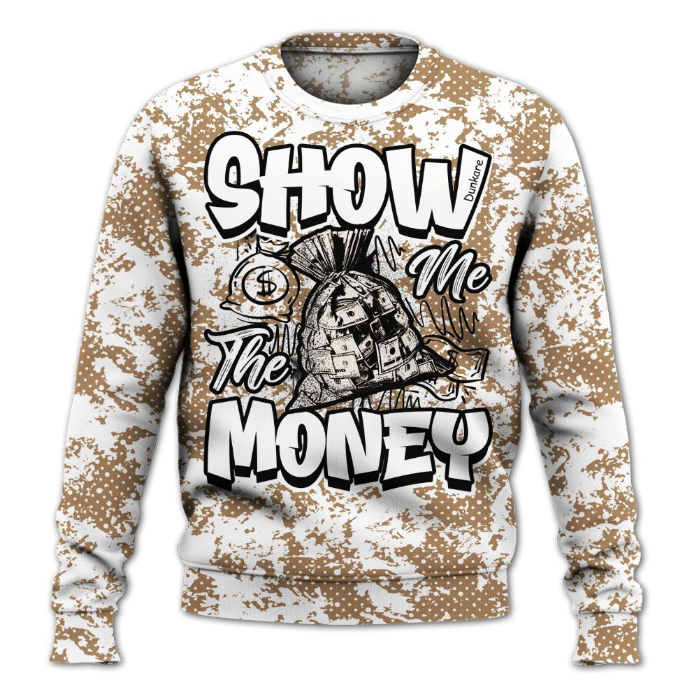 Sweatshirt To Match Kobe 4 Gold Medal - Show Me The Money Retro All Over Print