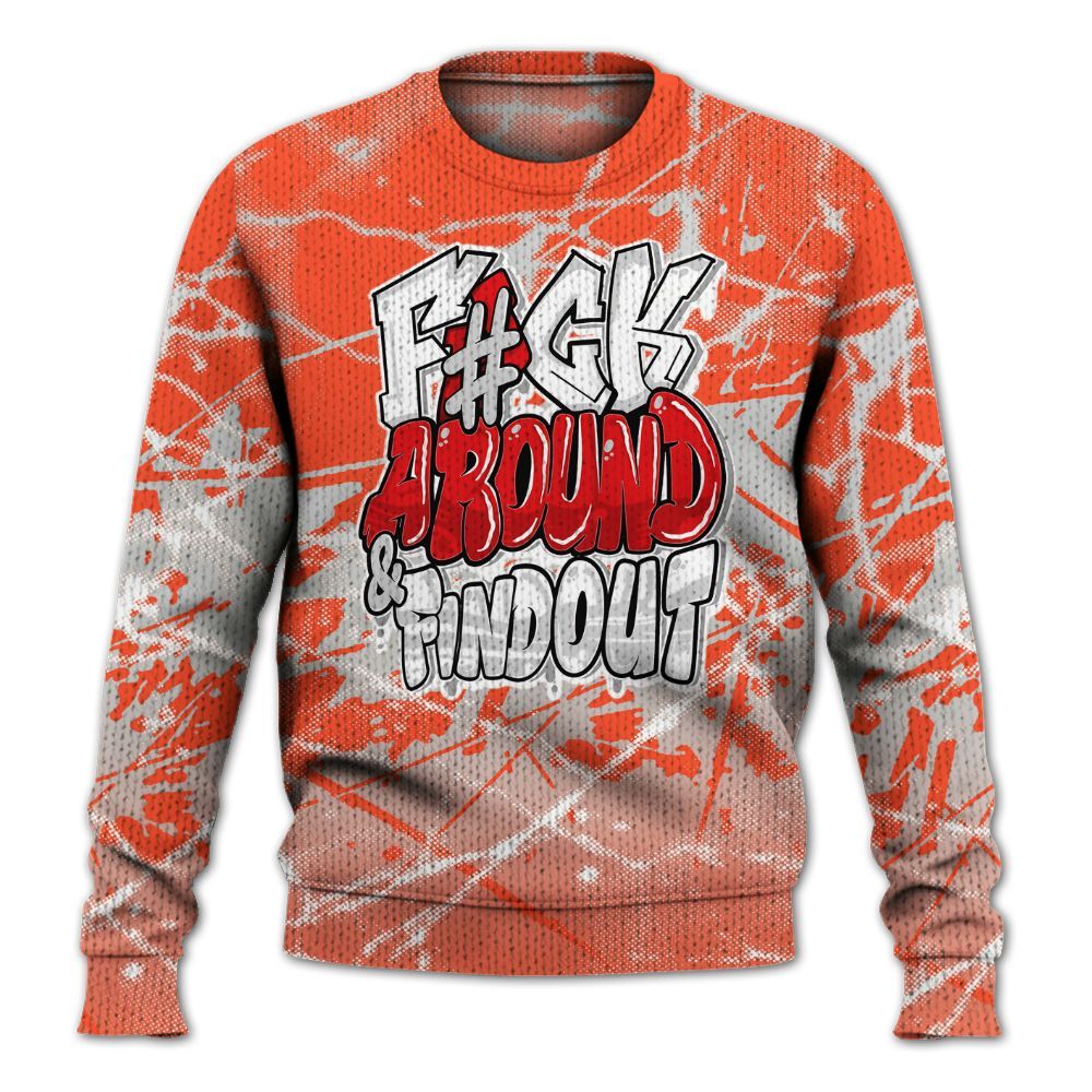 Knitted Sweater To Match Air Max 1 86 Cosmic Clay - F Around Find Out Graphic Profound