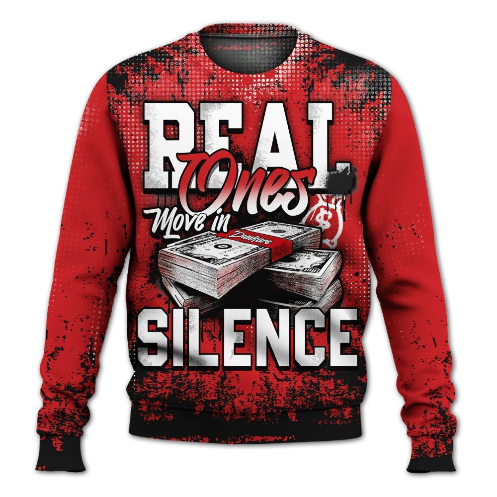 Sweatshirt To Match Bloodline 12s - Move In Silence Money Street Retro All Over Print