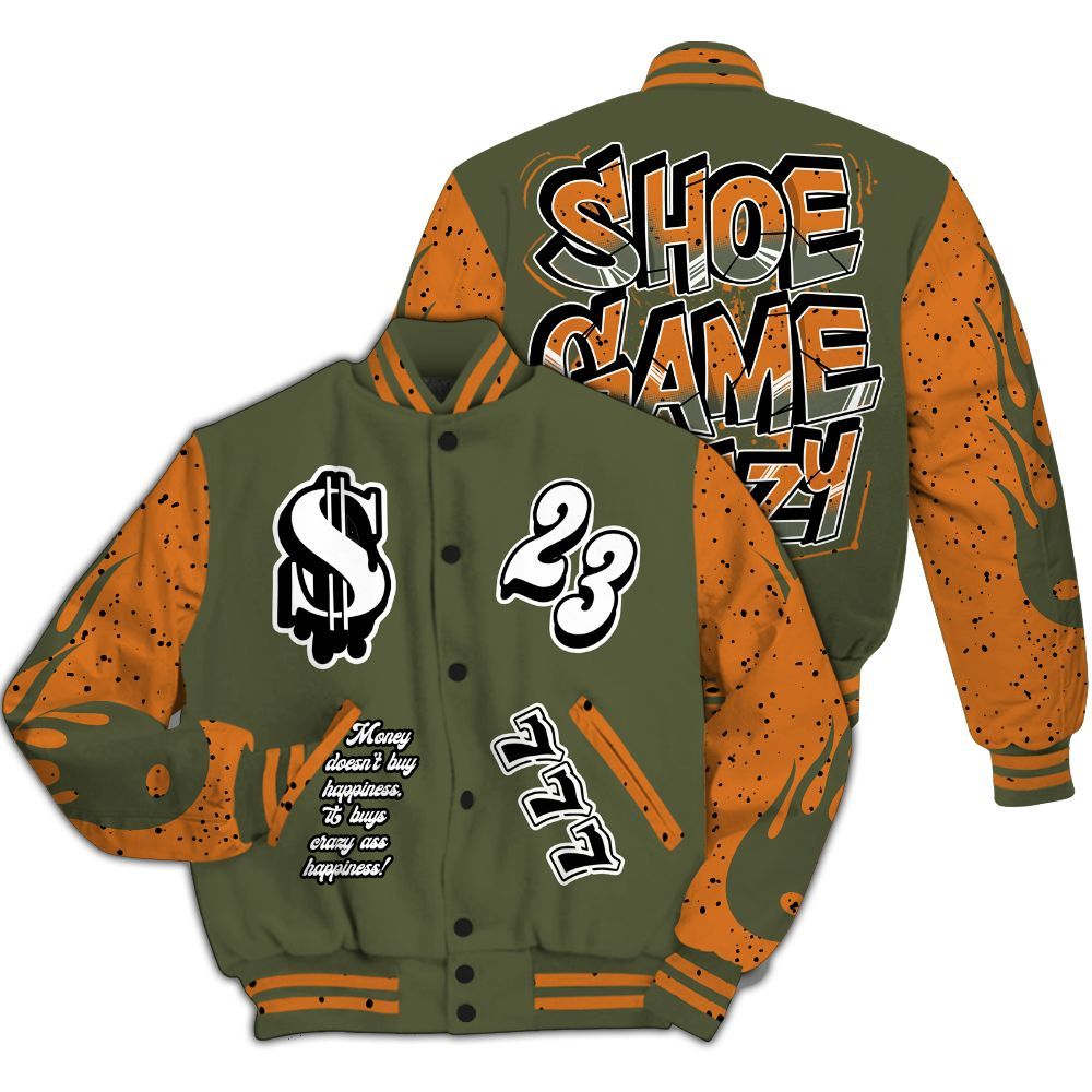 Varsity Jacket To Match Olive 5s - Shoe Game Crazy Graphic All Over Print