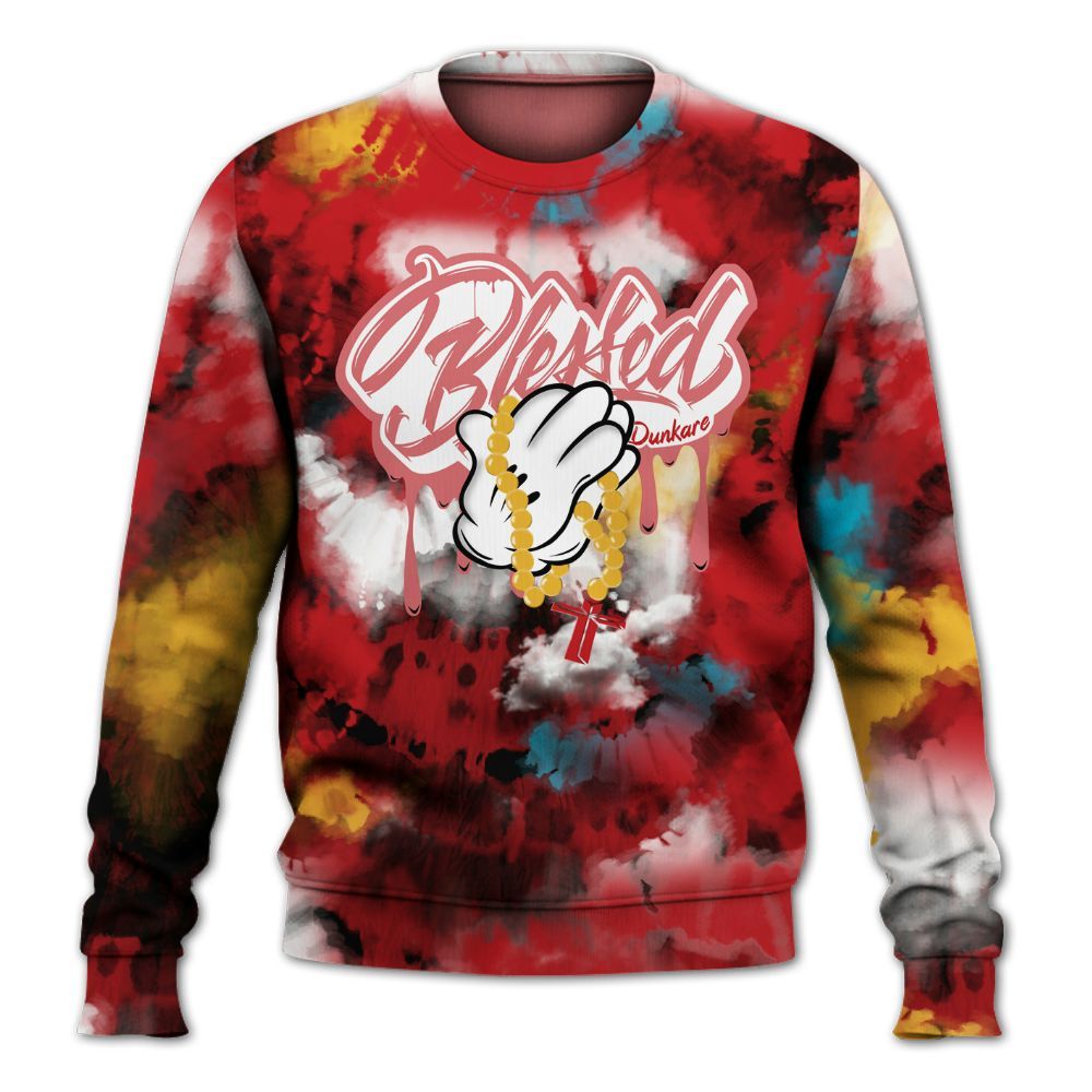 Sweatshirt To Match Dunk Low Fruity Pebbles - God Blessed Tie Dye All Over Print