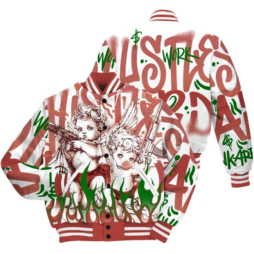Varsity Jacket To Match Dune Red 13s Shirt, Angel Hustle Hard All Over Print