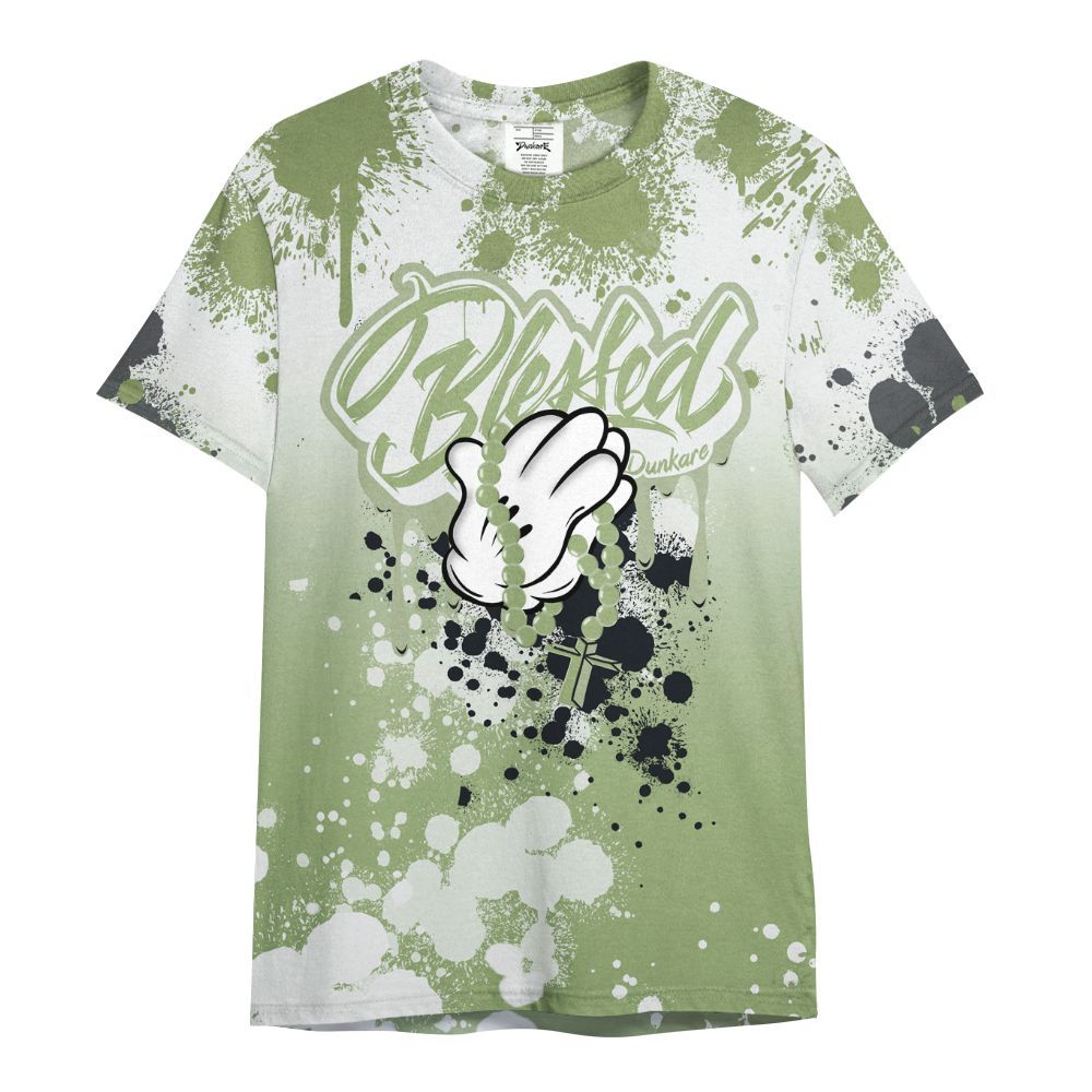 Shirt To Match Oil Green 4s - God Blessed Ink Drip All Over Print