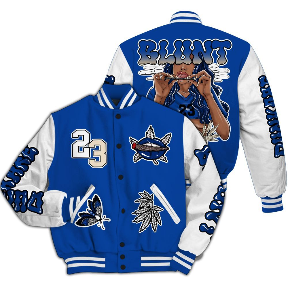 Varsity Jacket To Match Low Game Royal 1s - Bluntz Unique All Over Print