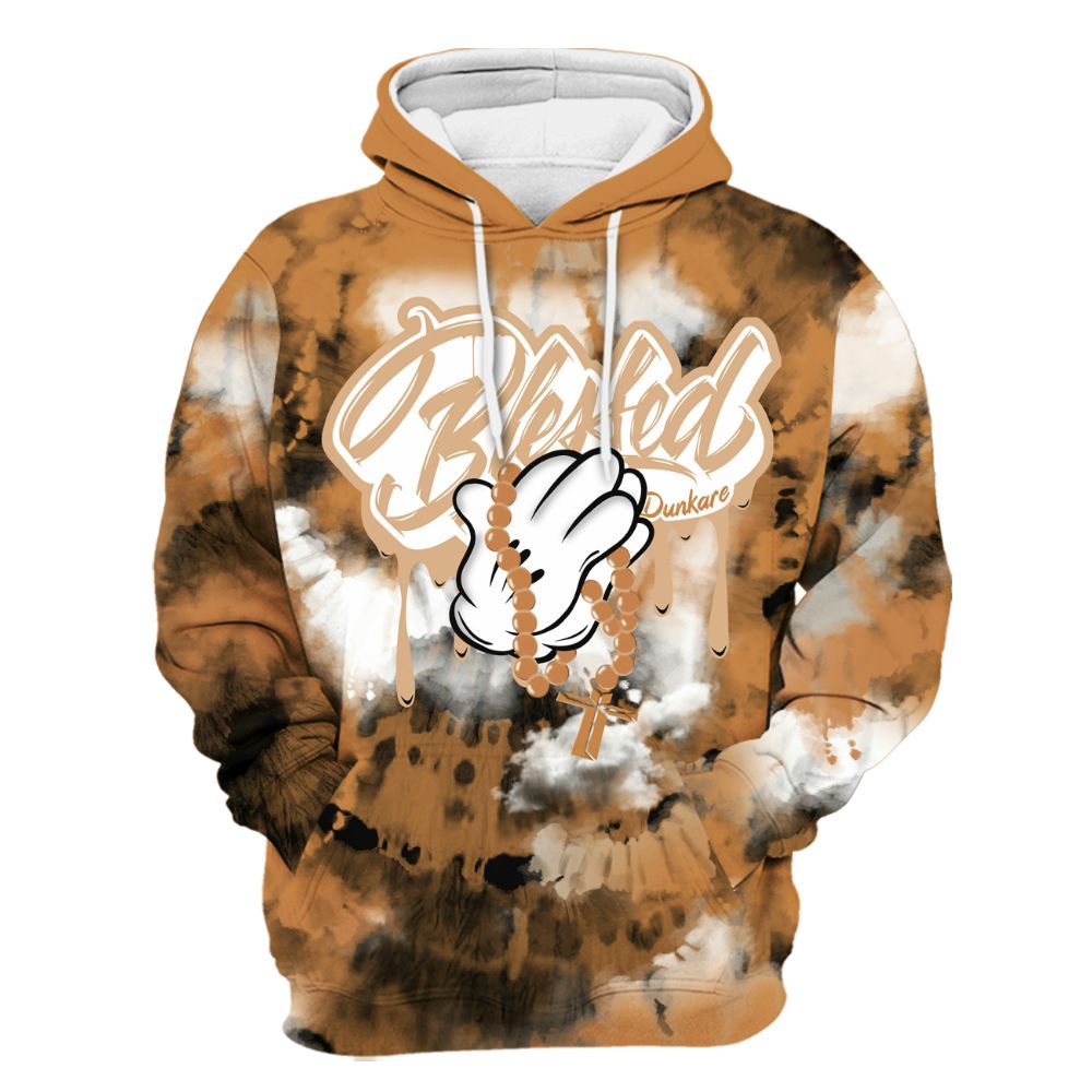 Hoodie To Match Dunk Low Nature Wheat Suede - God Blessed Tie Dye All Over Print