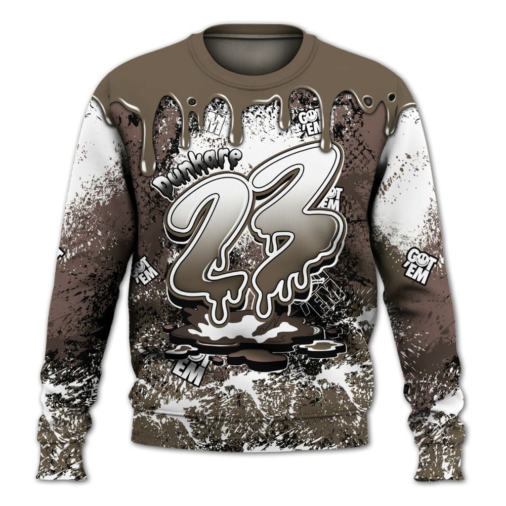 Sweatshirt To Match AMM Dark Mocha 4s - Dripping 23 Drip All Over Print