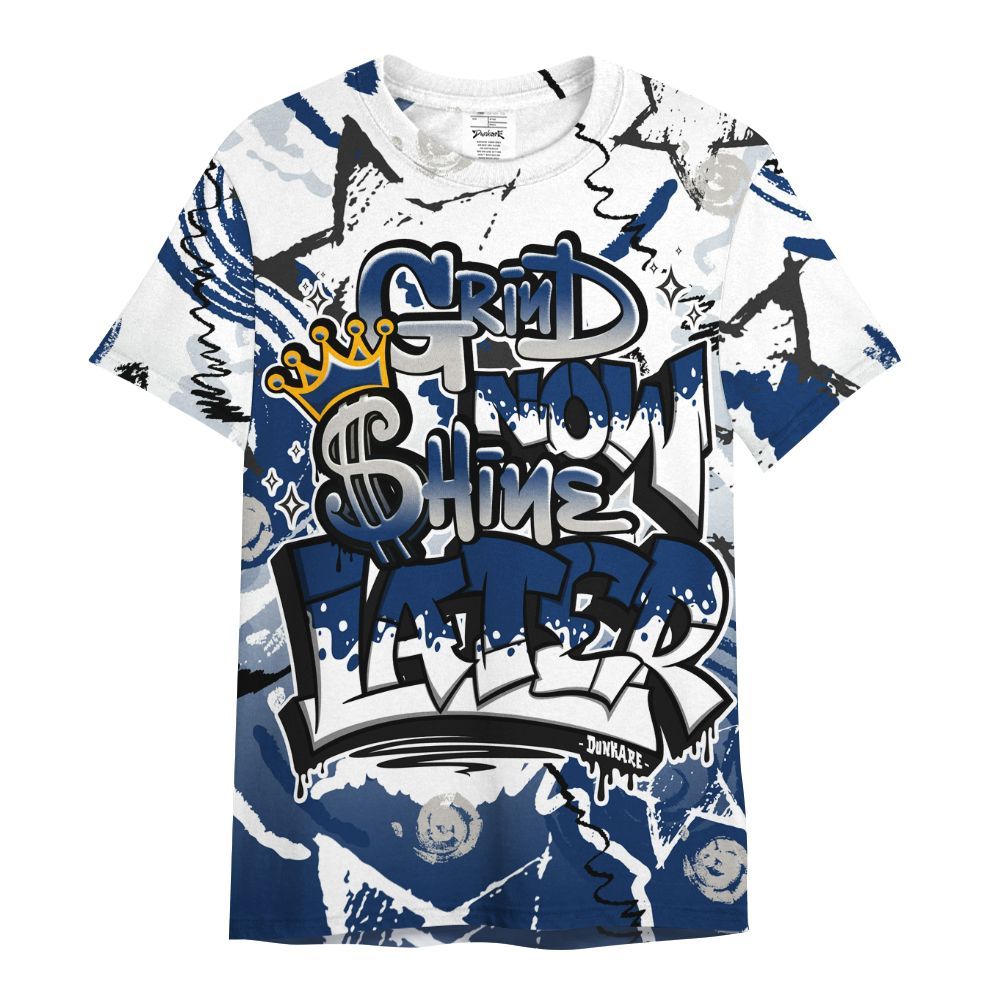 Shirt To Match High OG Deep Royal Blue 1s - Grind Shine Later Drip All Over Print