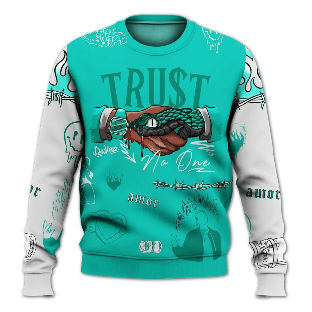 Sweatshirt To Match Dunk Low Clear Jade - Snake Trust No One All Over Print