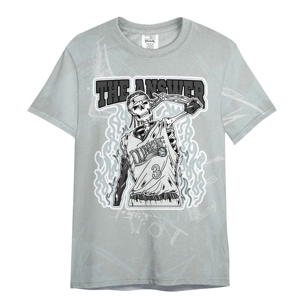 Shirt To Match Black Wolf Grey 12s - Allen Answer Skeleton Messyz All Over Print