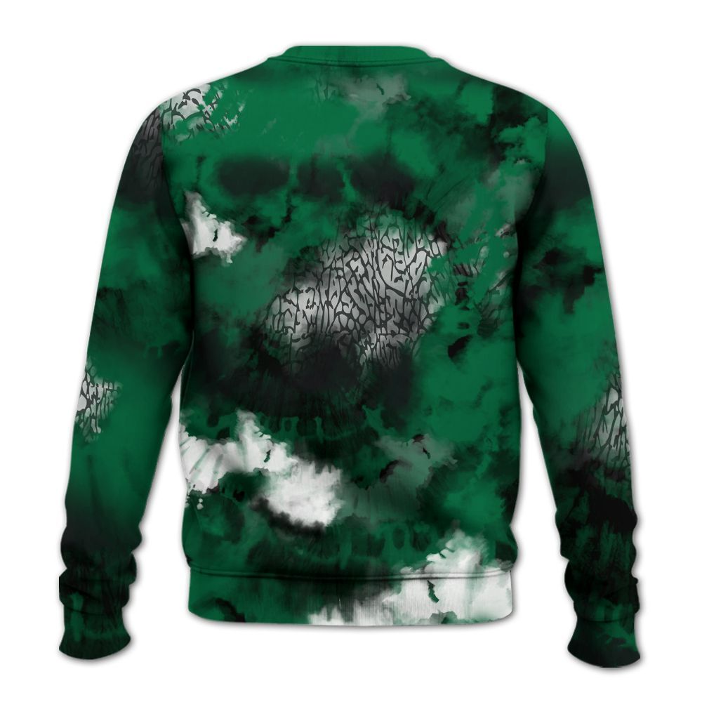 Sweatshirt To Match Pine Green 3s - God Blessed Tie Dye All Over Print