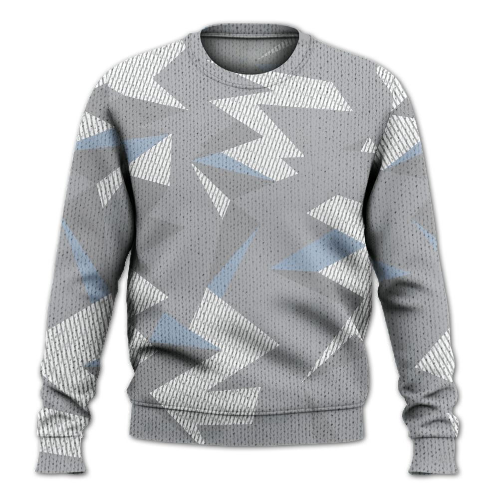 Knitted Sweater To Match Low OG Wolf Grey 1s - Geometric Camouflage Pattern