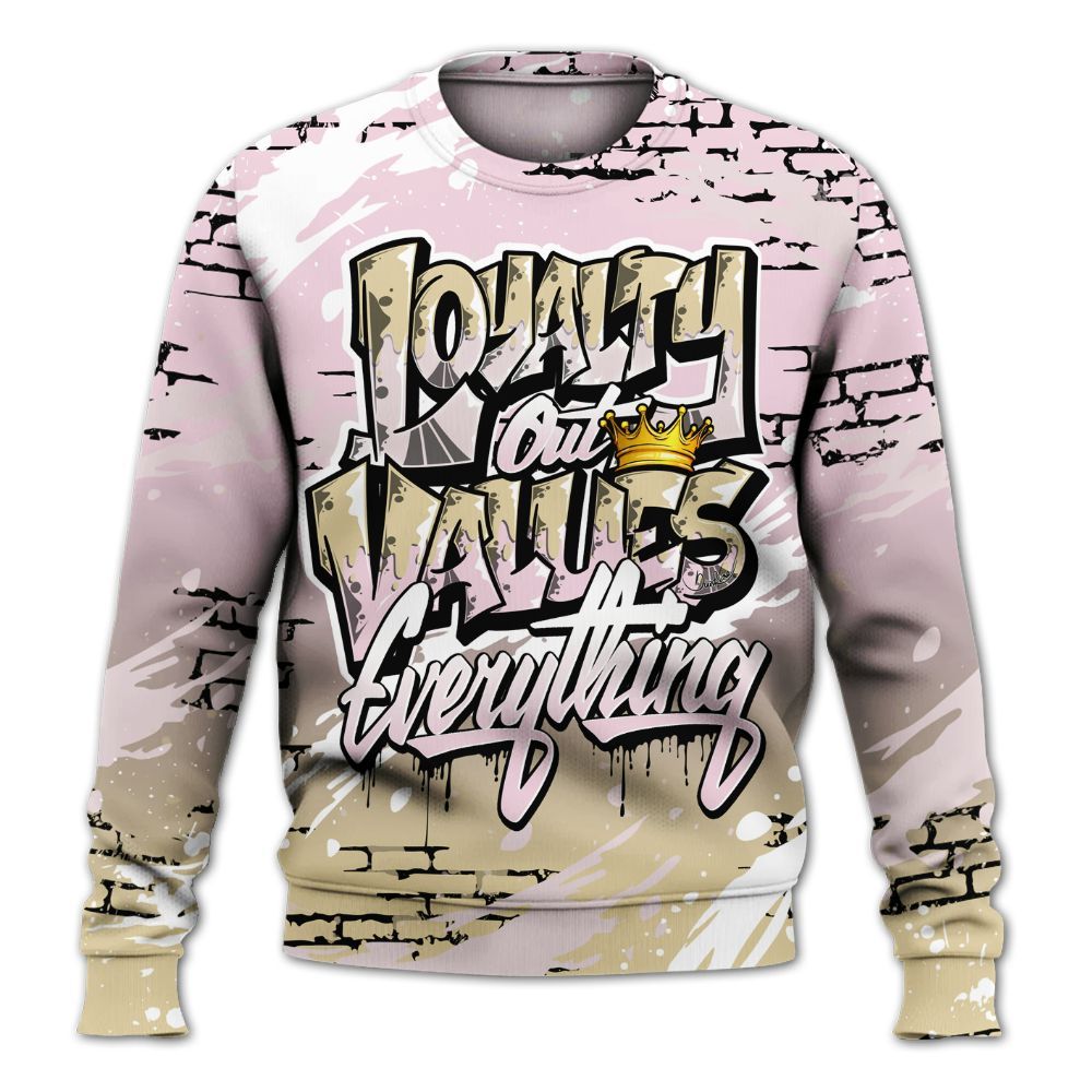 Sweatshirt To Match Denim Iced Carmine 4s - Values Of Loyalty Drip All Over Print