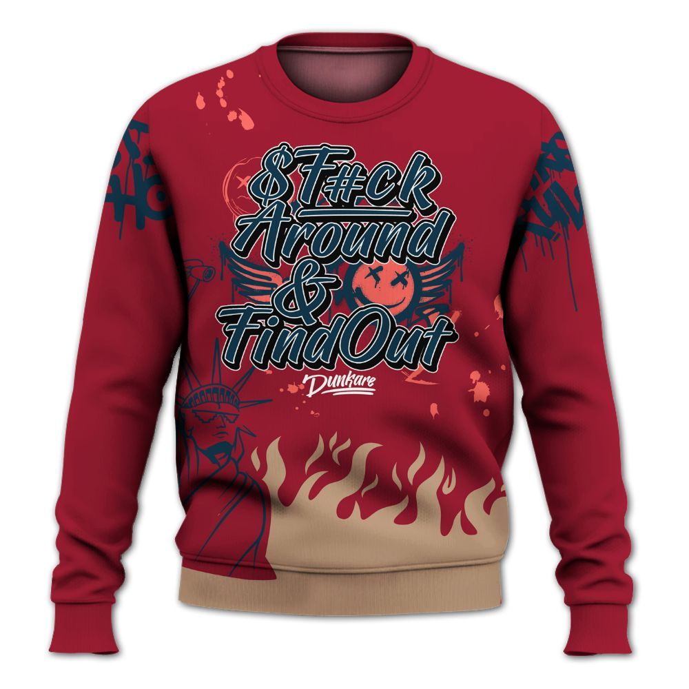 Sweatshirt To Match Mid Multi Color 2022 1s - Graphic Fck Around Find Out All Over Print