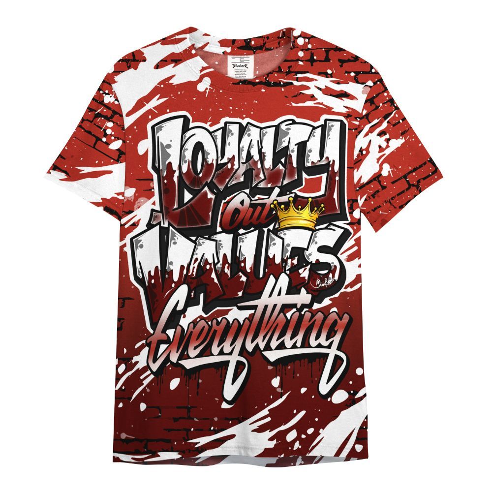 Shirt To Match SP Firewood Orange 4s - Values Of Loyalty Drip All Over Print