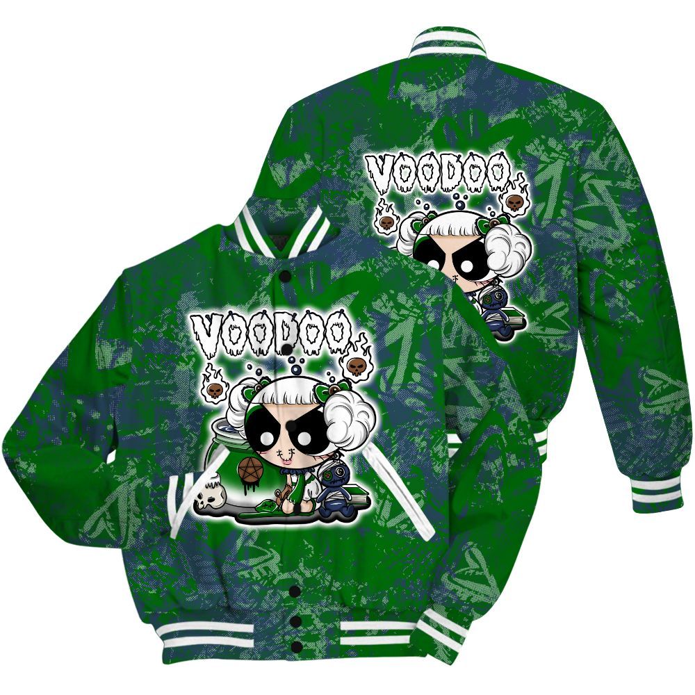 Varsity Jacket To Match Midnight Navy 13s Shirt - Voodooz Heart Grunge All Over Print