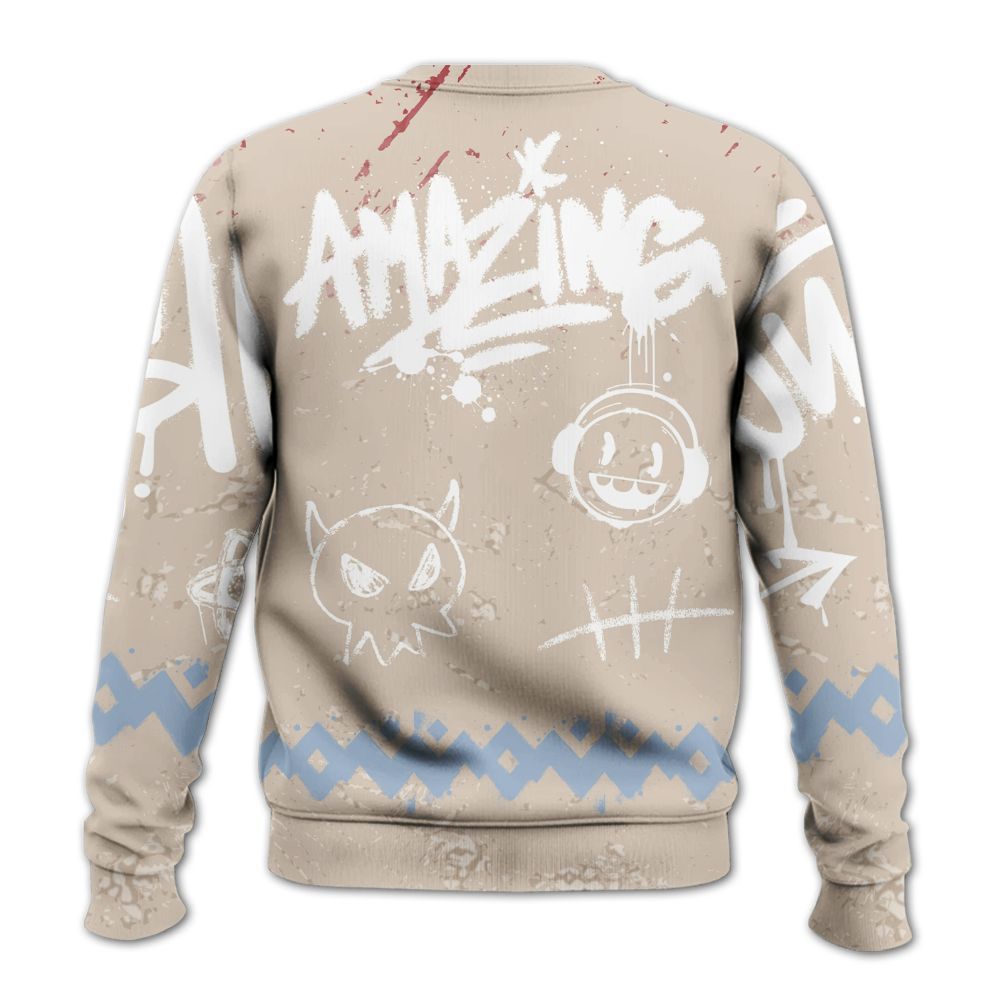 Sweatshirt To Match Desert Sand 3s - Friday Sneaker Crayon All Over Print