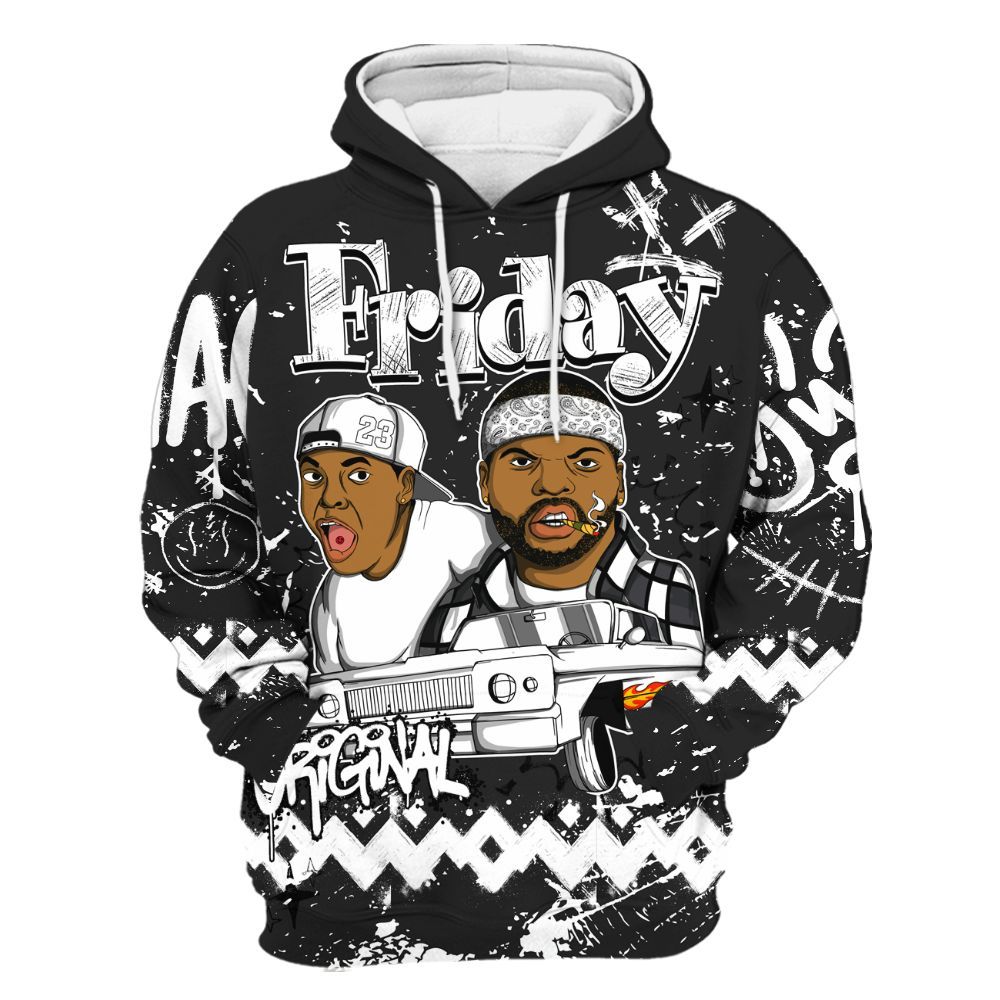 Hoodie To Match Black Cat 3s - Friday Sneaker Crayon All Over Print