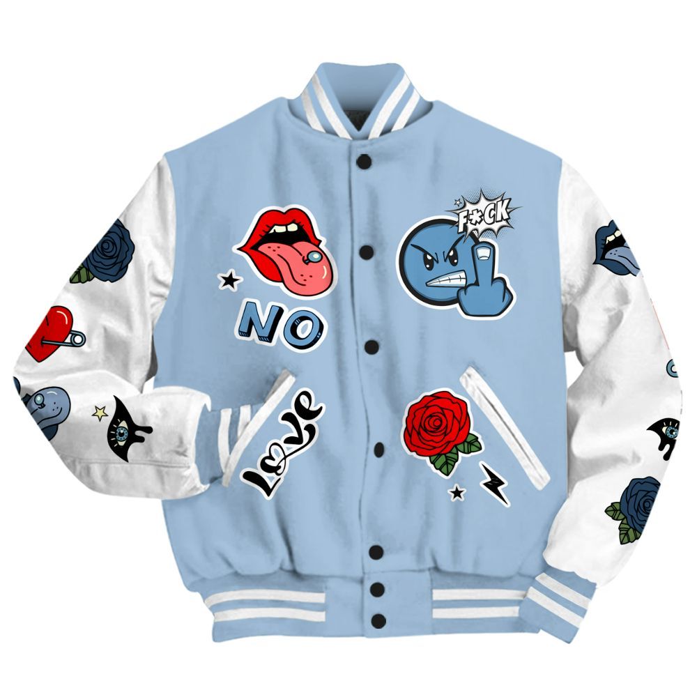 Varsity Jacket To Match High University Blue 1s - FK Around Find Out All Over Print