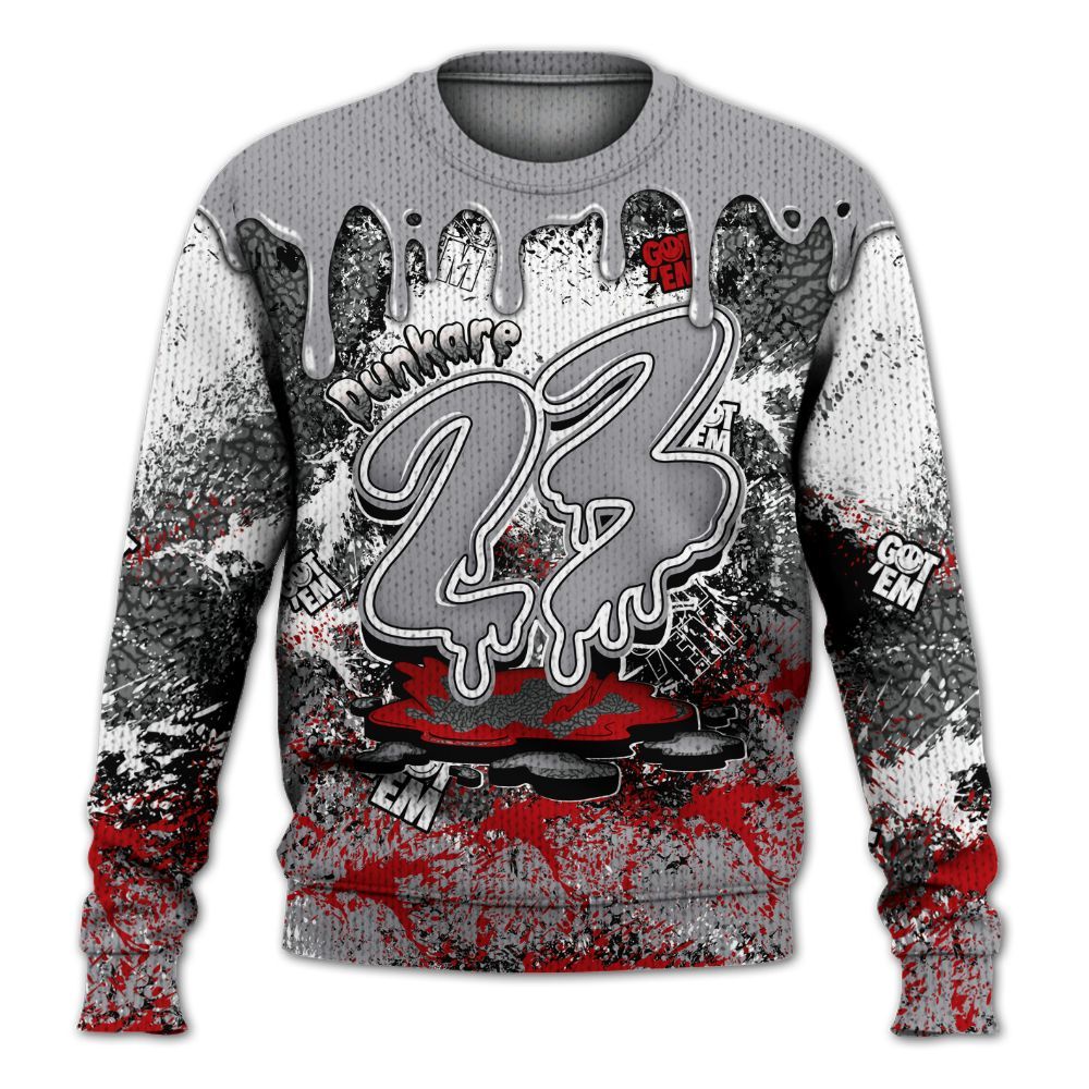 Knitted Sweater To Match Cement Grey 3s - Dripping 23 Drip