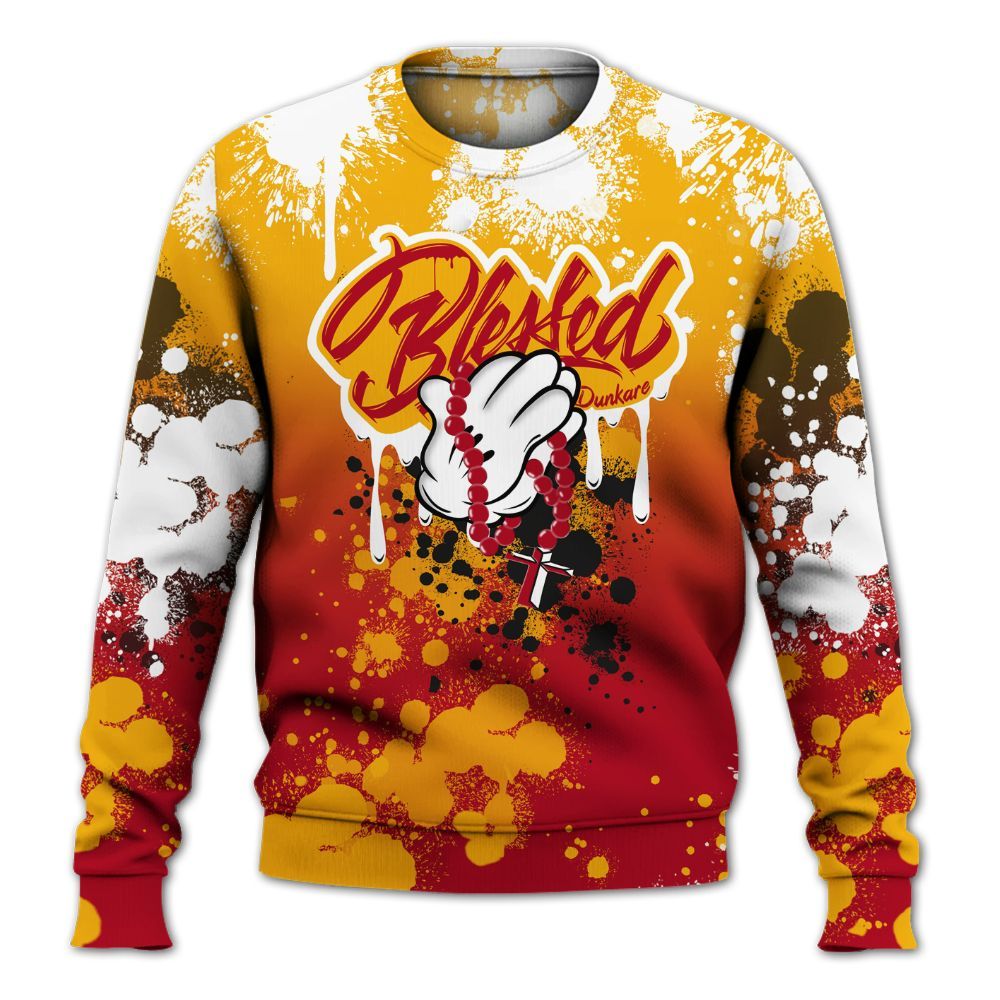 Sweatshirt To Match Cardinal 7s - God Blessed Ink Drip All Over Print