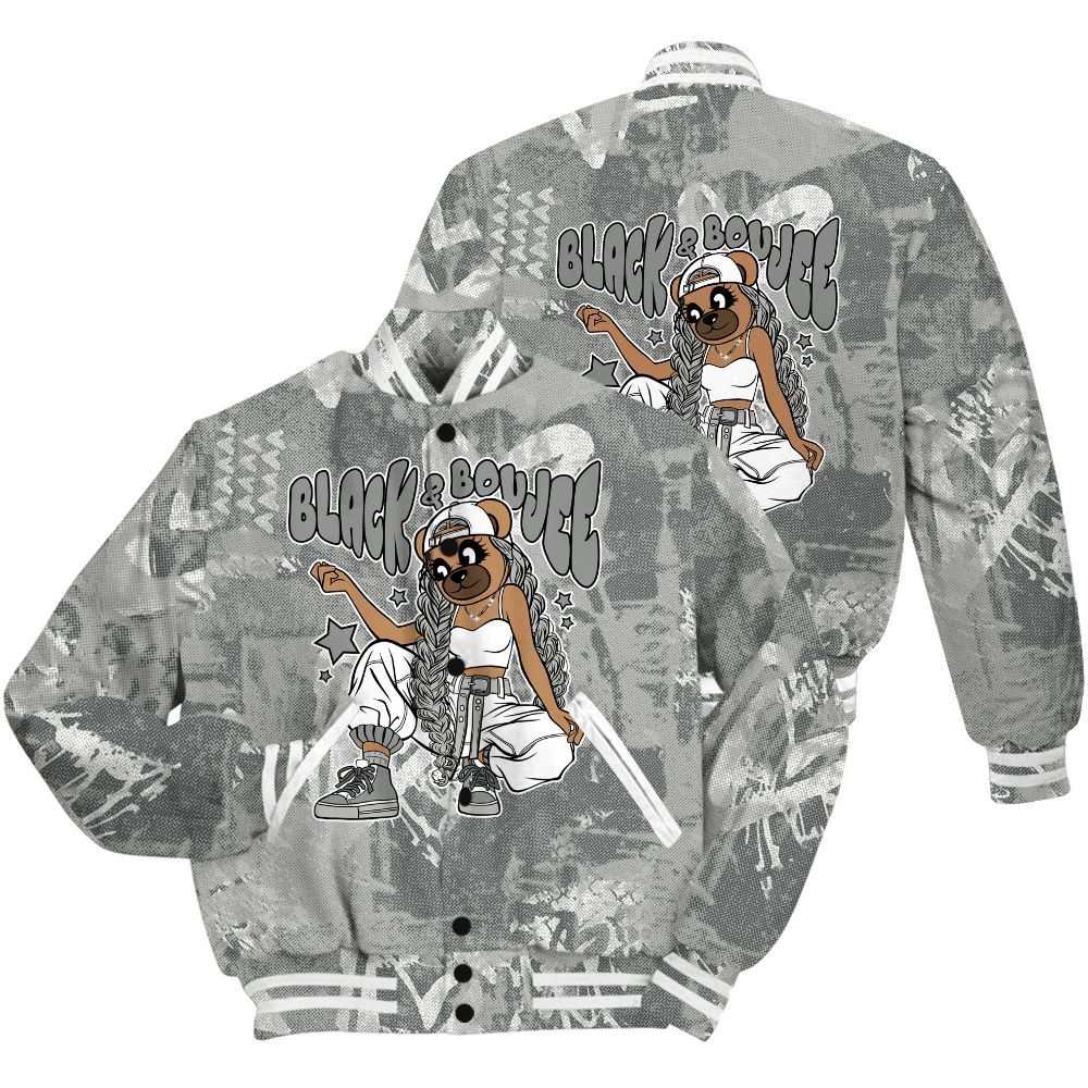Varsity Jacket To Match Retro Wet Cement 4s Shirt - Boujee Girls Bear Heart Grunge All Over Print