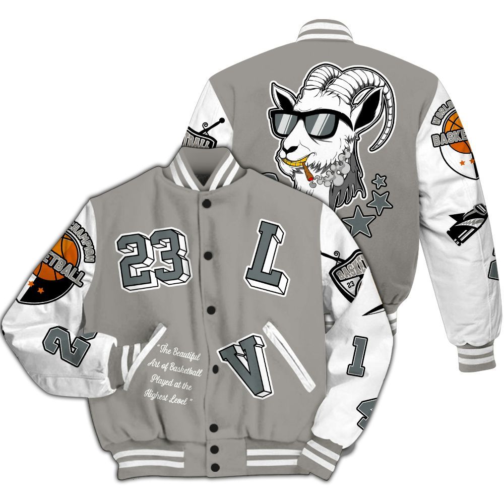 Varsity Jacket To Match Cool Grey 9s - The GOAT Got Em Retro Graphic All Over Print